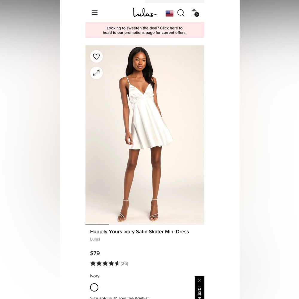 Lulu’s happily yours ivory satin skater dress perfect for graduation